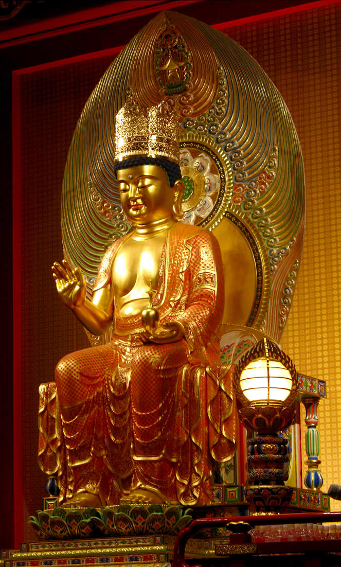 Statue of Maitreya Bodhisattva in the Hundred Dragons Hall, Singapore