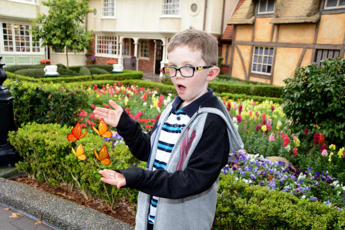 The gardens in the UK are peaceful and beautiful. Tigger's maze is located in the back of this area, and is a great place for young kids to burn off some energy.