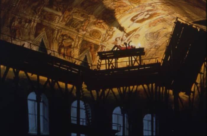 Michelangelo and his painting on the Sistine Chapel ceiling embody the driving concept behind this ride: Since the beginning of time, humans were created to create.