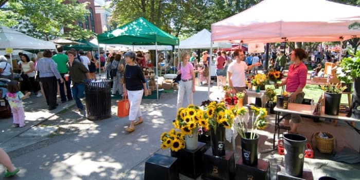 Burlington Farmer's Market is a great place to stop for anything from fresh pastries to local art and jewelry.