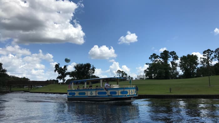 Relax while floating down the Sassagoula River to Disney Springs for shopping and dinner.