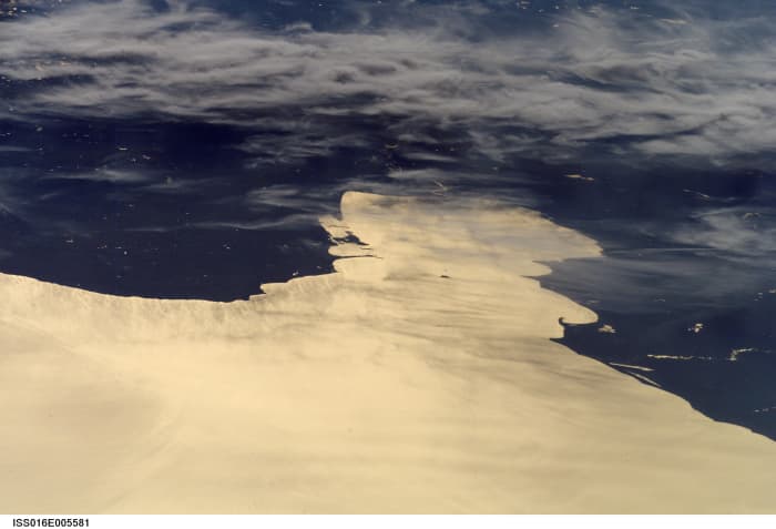 Charity Island as seen from Space in the Middle of Saginaw Bay