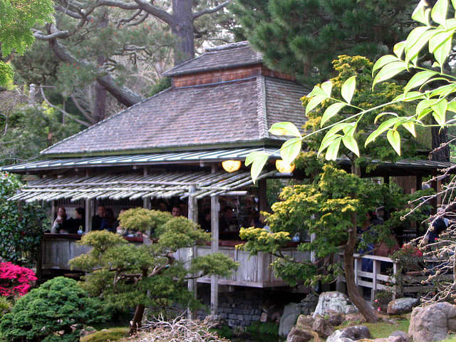 For a relaxing respite and authentic Japanese snack, stop in the teahouse during your visit