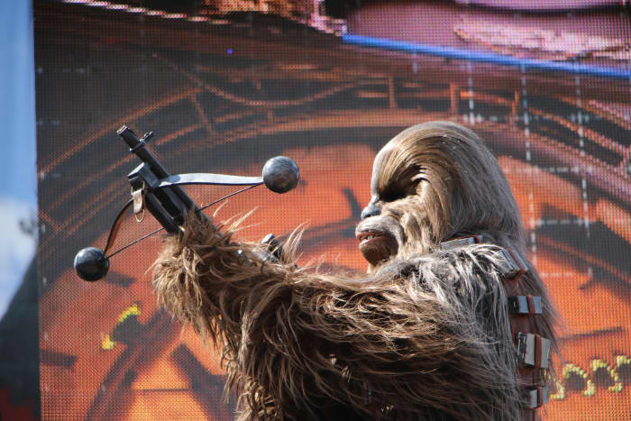 The Orlando parks offer a greater number and variety of shows, including A Galaxy Far, Far Away at Hollywood Studios.