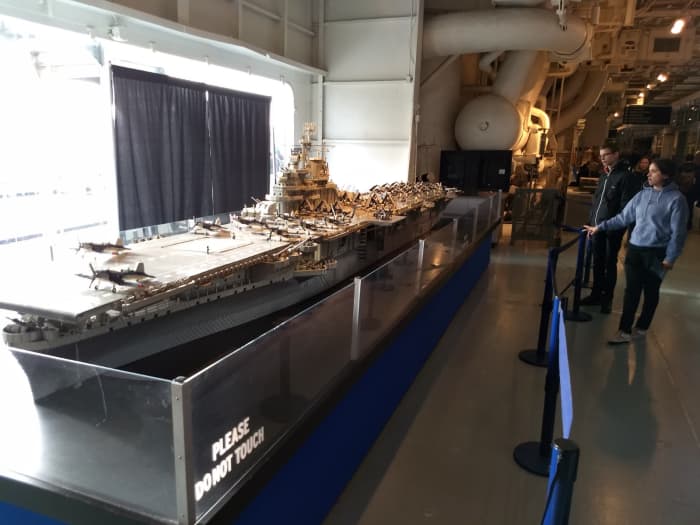 Make sure you check out the 22-foot model of the USS Intrepid near the information desk on the hangar deck. It's made of about 250,000 Lego pieces and weighs 550 pounds!