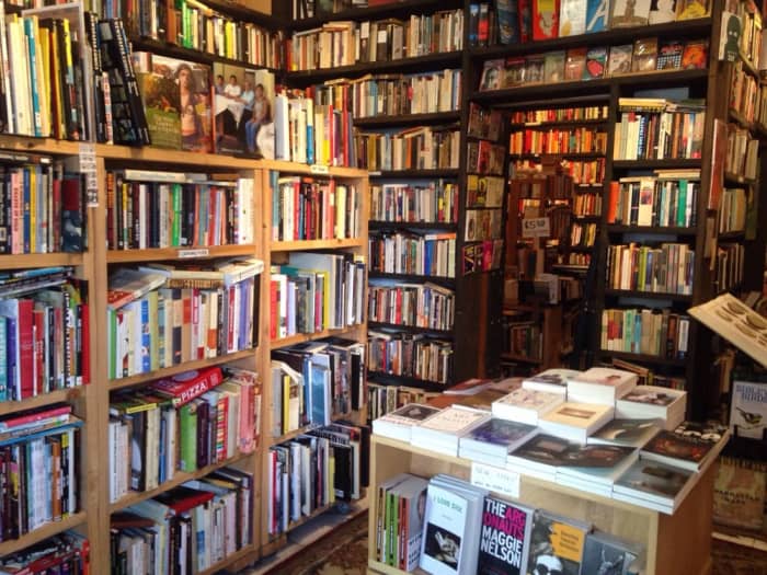 In movies, the back rooms of bookstores are always mystic. The back room at Human Relations certainly fits the bill!