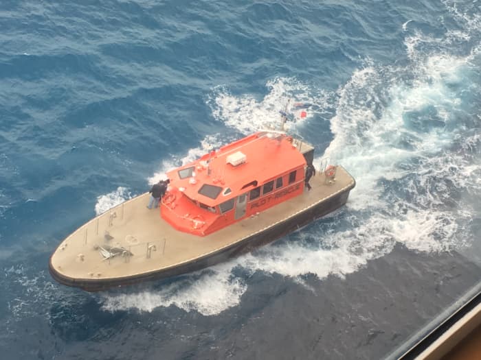 During one of our sea days, the ship made an emergency stop near Bermuda for a medical evacuation for a gentleman who had suffered a heart attack. A medical transport boat met our ship offshore and took him to the hospital.