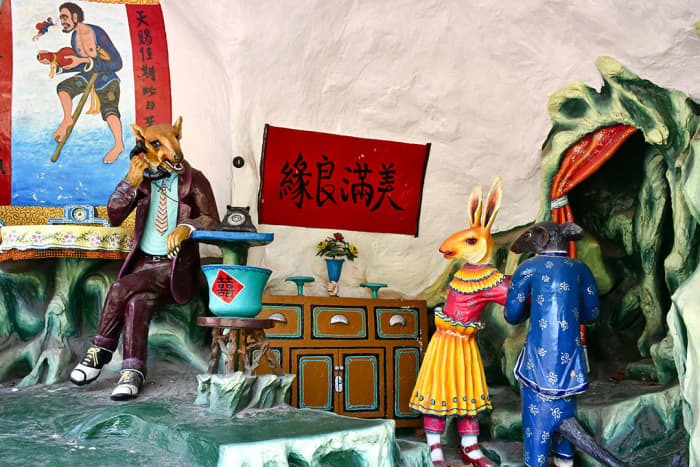 A rabbit marrying a wolf? Possibly the weirdest Haw Par Villa diorama. One of the most sinister too.