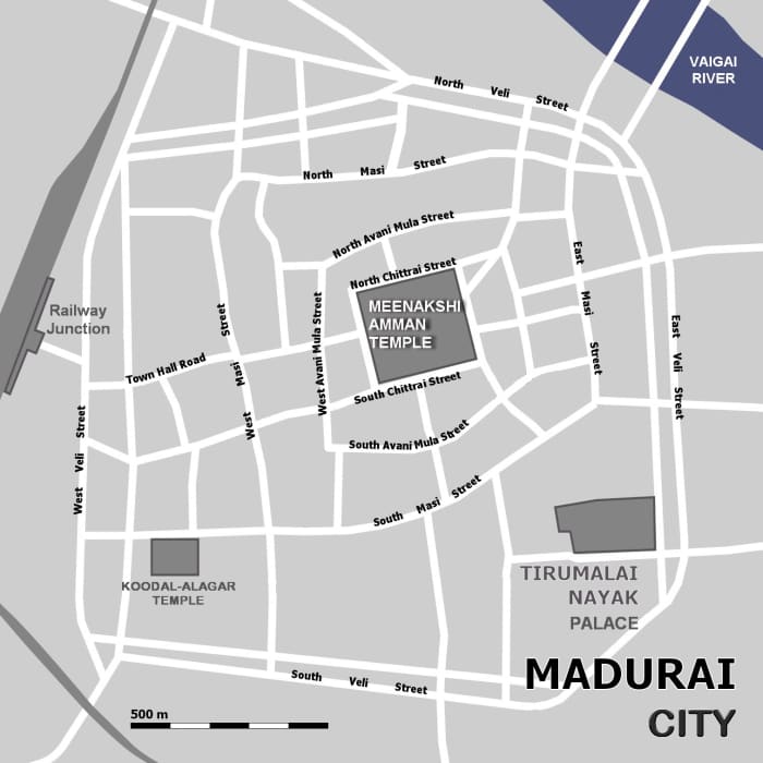 Map of Old Madurai Town