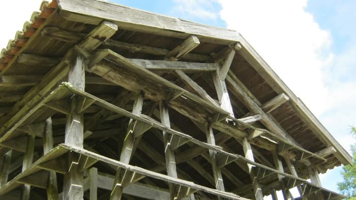 The open tops on the buildings were an essential part of the processing of materials at Marcognac.
