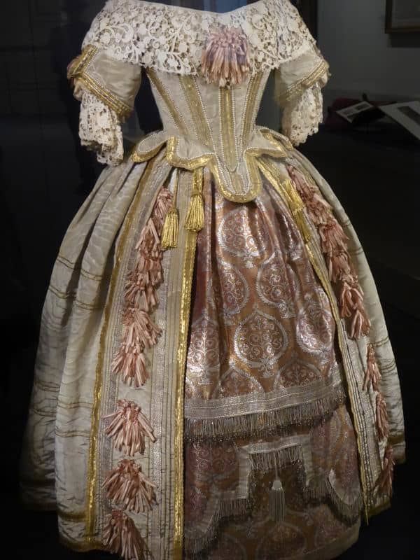 Queen Victoria's gown for the Stuart Ball designed by Eugene Lami. Image by Frances Spiegel 2019. All rights reserved.