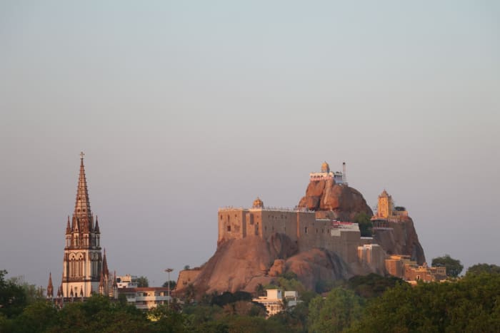 Rock Fort Temple and a Church in Trichy