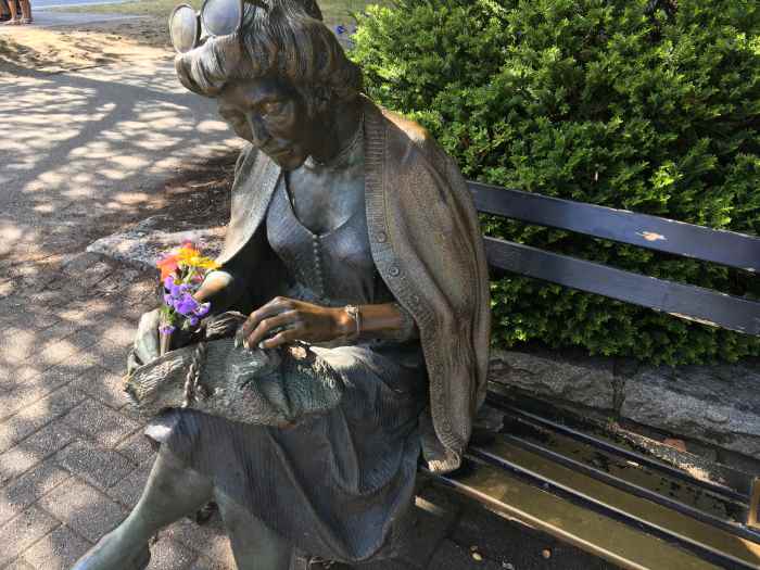 Another view of the bronze lady