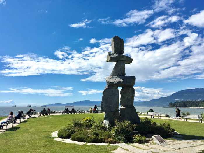 A view of the inukshuk from the opposite side