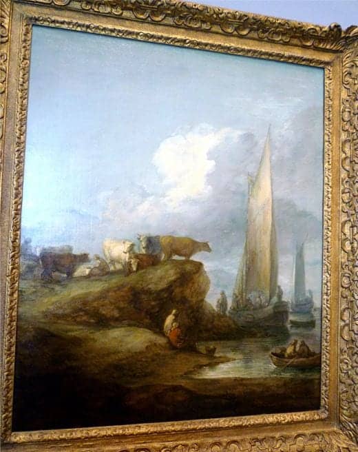 Coastal Scene with Shipping and Cattle by Thomas Gainsborough
