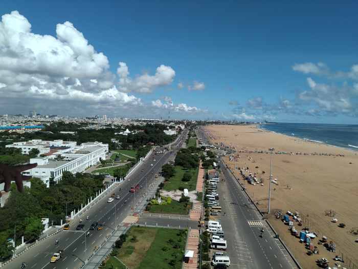 Bird's-eye view of Marina Beach