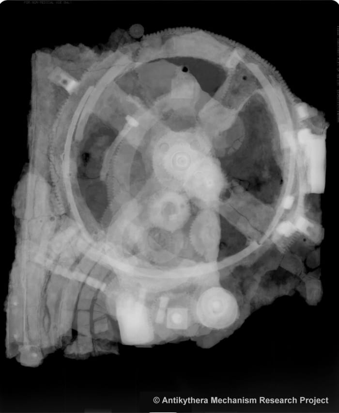 The Antikythera mechanism was found in a shipwreck and was found to be a perfected working celestial orrery.