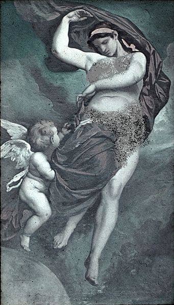 Gaia (Greek primordial goddess, creator, and giver of birth to the universe) - ceiling painting by Anselm Feuerbach, 1875