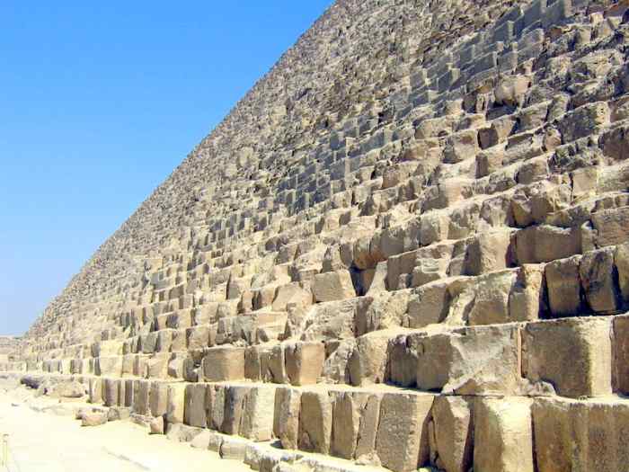 The Great Pyramid consists of over 2 million individually cut blocks.