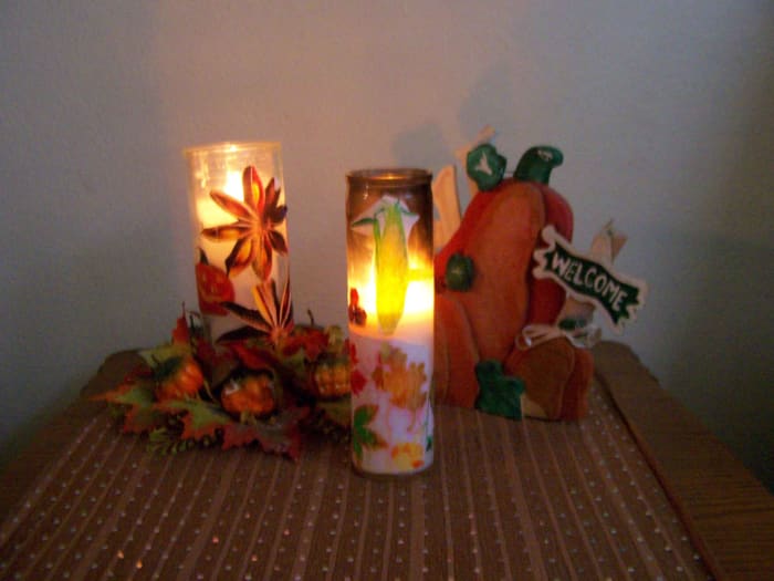 My son made these last year. If you get the glass holders that you can refill with new candles they'll last for ages and ages.