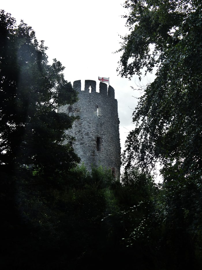 Dudley Castle, perched atop Castle Hill in Dudley. Hockley Castle is now lost, buried below Vyse Street in Birmingham's Jewellery Quarter.