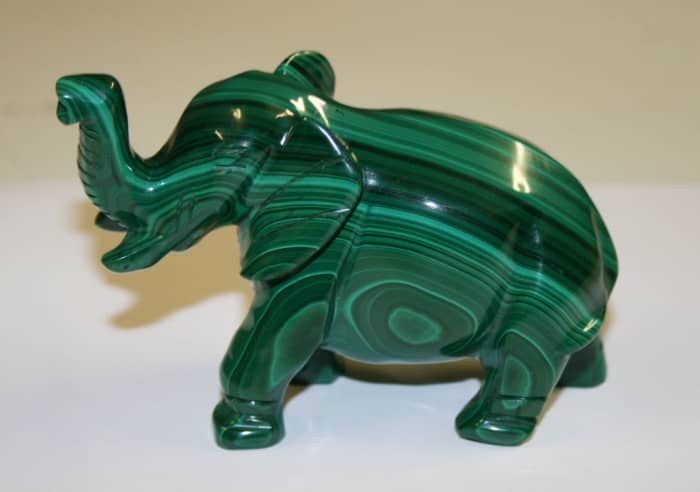 Malachite is a green banded stone that contains high levels of copper.