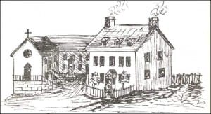 Sketch of the old Catholic chapel on Henry Street where Catherine's newborn son Richard was christened, on March 22, 1834, while his mother sat in prison, awaiting execution.
