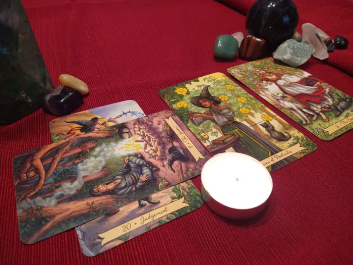 To "read the plan" you should draw four cards. The first card is the nature of your goal, the second card crosses it and is obstacles to completing the goal, the third card is something you need to know, and the final card is a predicated outcome.