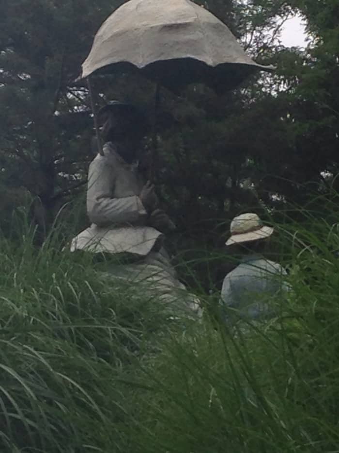 Grounds for Sculpture detailed re-creation of Monet' painting, "Lady with a Parasol". Photos by author, Rosheda Stephenson