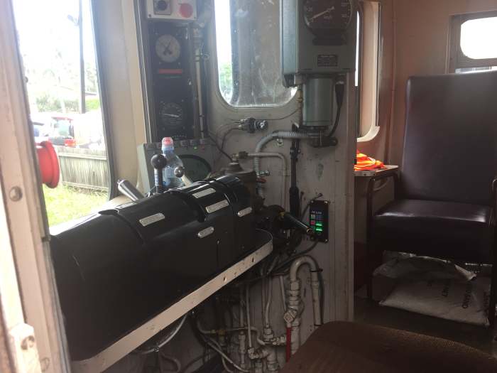 If you're interested in taking a look at the driver's cabin, ask the driver or conductor when the train is stopped at one of the Byron Bay train stations. They are very accommodating of tourists.