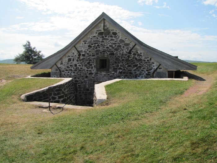Part of Fort Anne at Annapolis Royal. There's an admission price to see inside exhibits, but it's free to walk around the grounds seeing other parts of the fort.