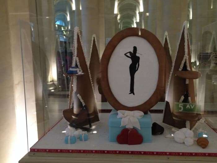 Breakfast at Tiffany themed Gingerbread House at Le Parker Meridien's free Gingerbread House event--- Another great free thing to do in New York City at Christmas