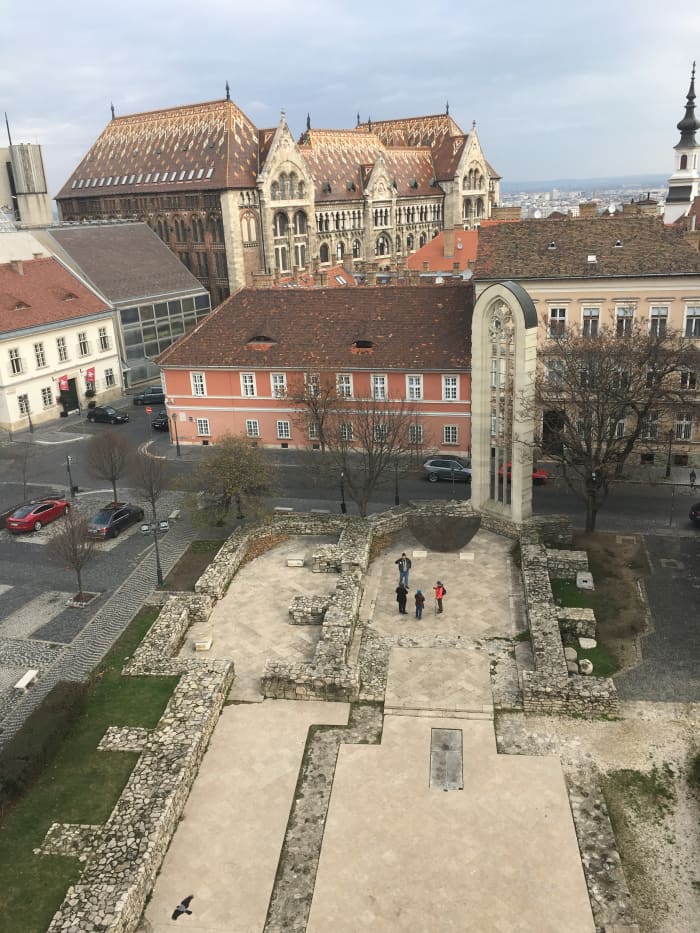 The Gothic Window and Footprint of the Old Church as Seen From the Belltower