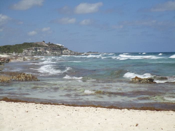 The beach where we stopped in Cozumel. Given the presence of many rocks, I highly recommend wearing water shoes if you want to get into the water.