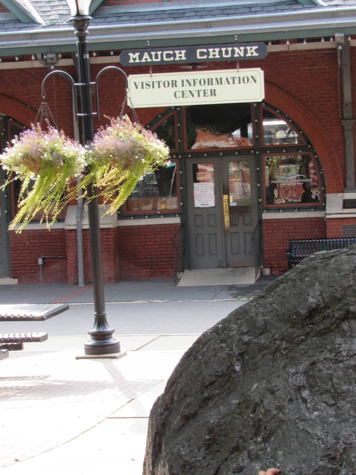 The historic train depot now serves as a Visitor Center and terminal for the historic Lehigh Gorge Scenic Railroad.