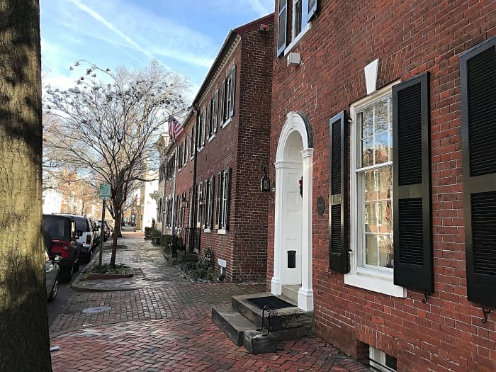 Brick sidewalks and beautifully restored homes are one of the trademarks of Old Town Alexandria.