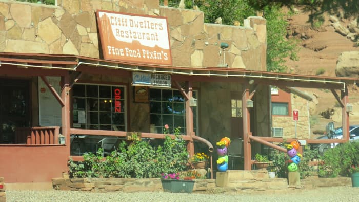 Cliff Dwellers Restaurant that Blanche and William Russell eventually built as part of their restaurant and motel complex in Marble Canyon next to the field of boulders.