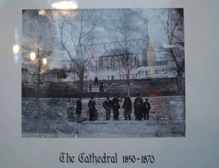 Workmen Pose For a Photo in Front of the Completed Nave, circa 1850. The Man on the Far Left, Still in His Work Clothes, is Believed to be the Ghost of A Worker That Was Killed During the Cathedrals Construction.