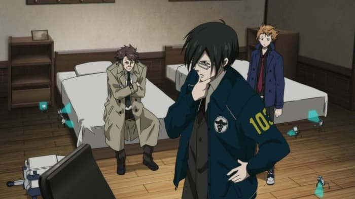 Inspector Ginoza and Enforcers Masaoka and Kagari ponder on their new case, involving disturbingly "artistic" murders.