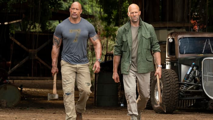 Courtesy of Universal Pictures. 2019's Hobbs and Shaw demonstrate that there is still an appeal to the old school, macho hero. But part of that is from an humorous awareness of that image.