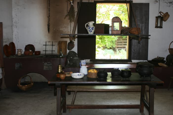 View of a colonial kitchen at the Colonial Spanish Quarter.