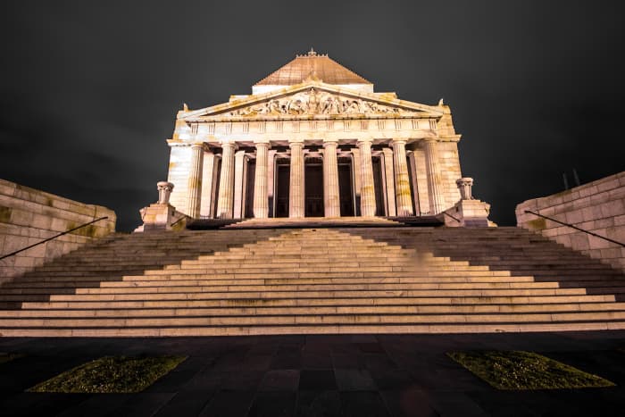 The Shrine of Remembrance was established to honor Australians from Victoria who died in World War I. Today, it is a memorial for Australians who have died in all wars.