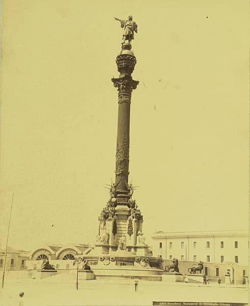 Monument to Christopher Columbus is situated at one end of the Ramblas near the waterfront.