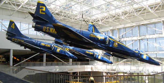 Pensacola's NAS is home to the flying Blue Angels. Here are some of the Blue Angels airplanes on display.