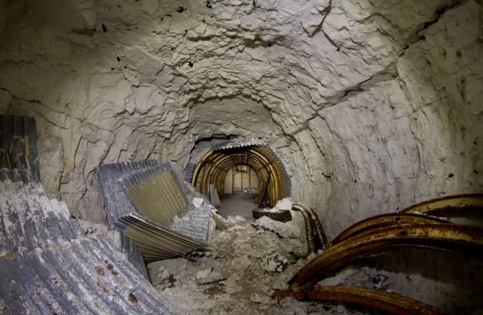 The remains of the salvage work after the war. There was an attempt to remove all the metal work from the Fan Bay tunnels but the effort was abandoned, probably because it was too difficult.