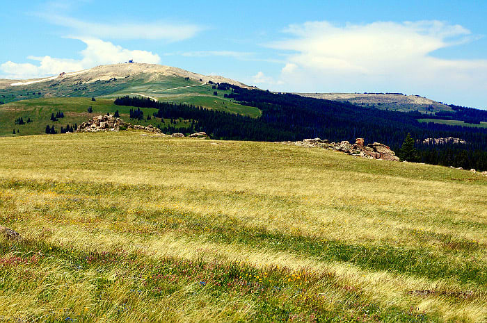 The view from the "point of interest" just east of Medicine Mountain. You can see the observatory.