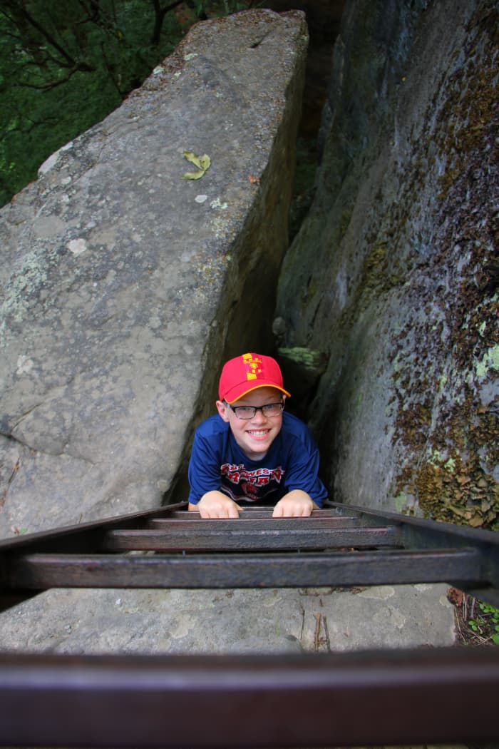 Access Ladders are located along the trail for rock climbing enthusiasts. Day hikers may explore the ladders, but take care on descending into the gorge.