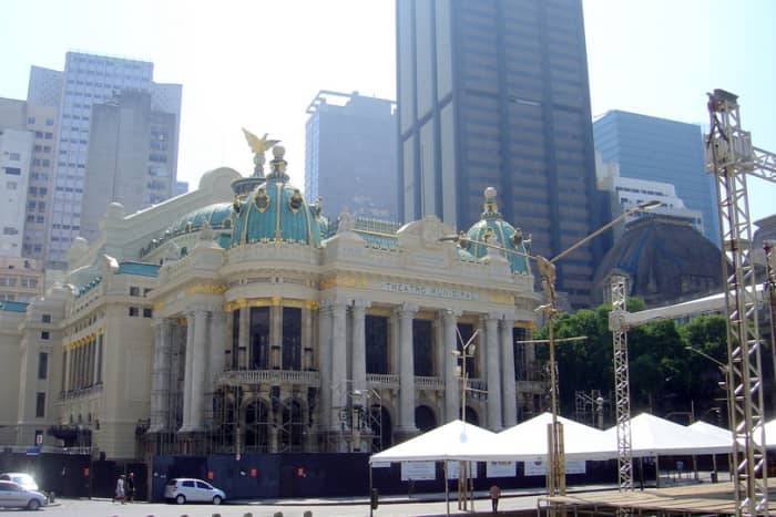 The elegant Theatro Municipal (Municipal Theatre), undergoing renovation a few years ago, in Centro (downtown Rio).