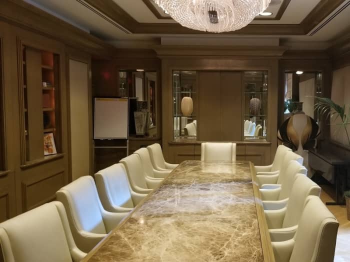 One of the hotel's business meeting rooms located on the second floor. This is the Venetian Meeting Room.
