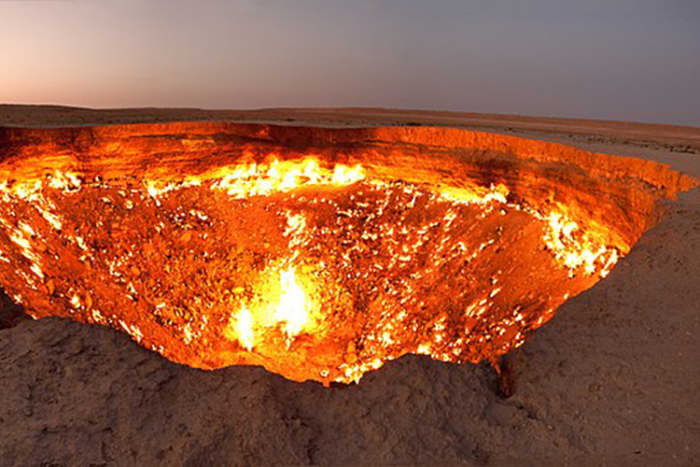 Canadian explorer George Kourounis is the only person who has been allowed to venture to the bottom of the Darvaza crater.